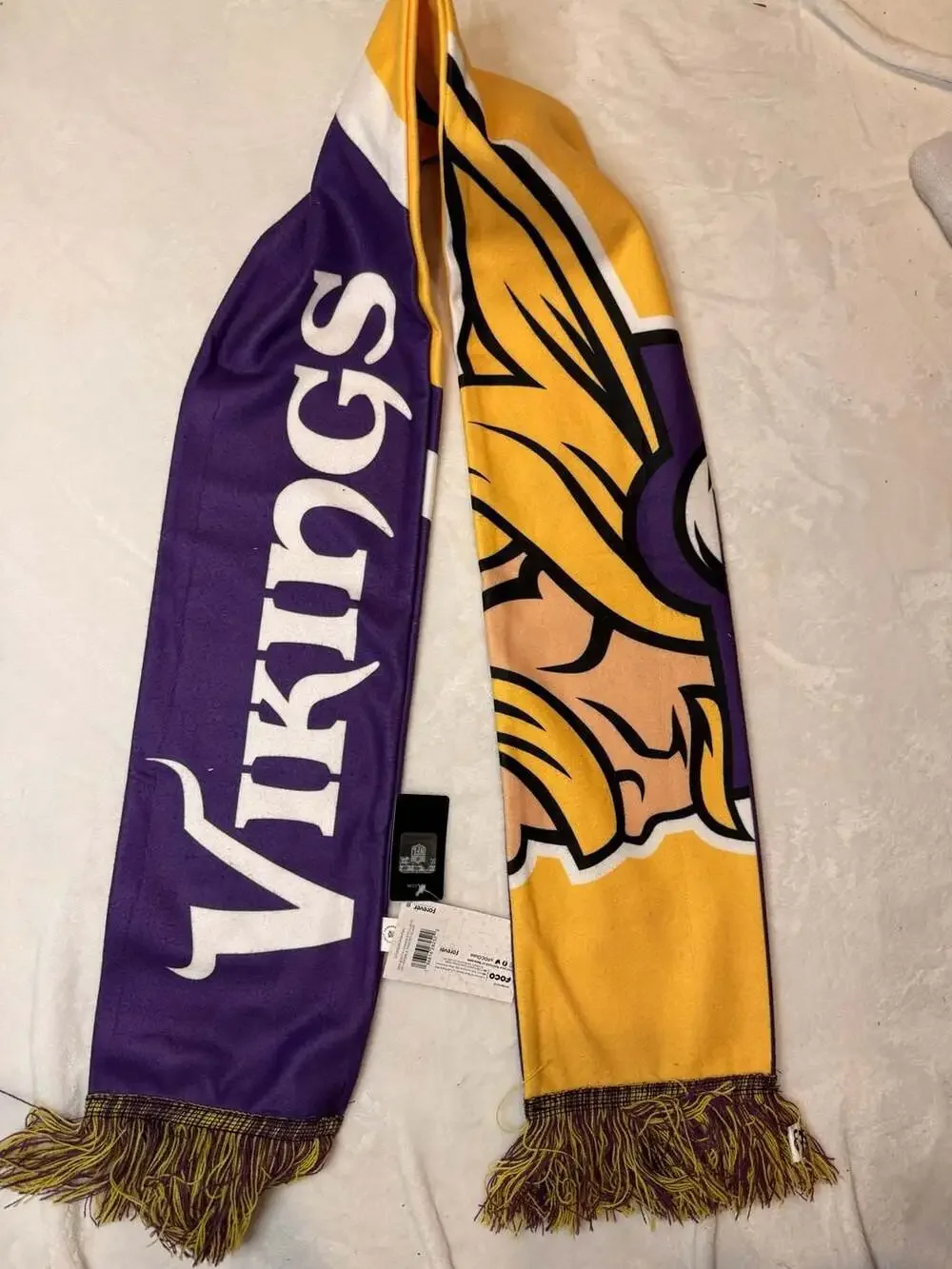 FOCO NFL Minnesota Vikings Official Team Graphic Reversible Printed Scarf New Wi